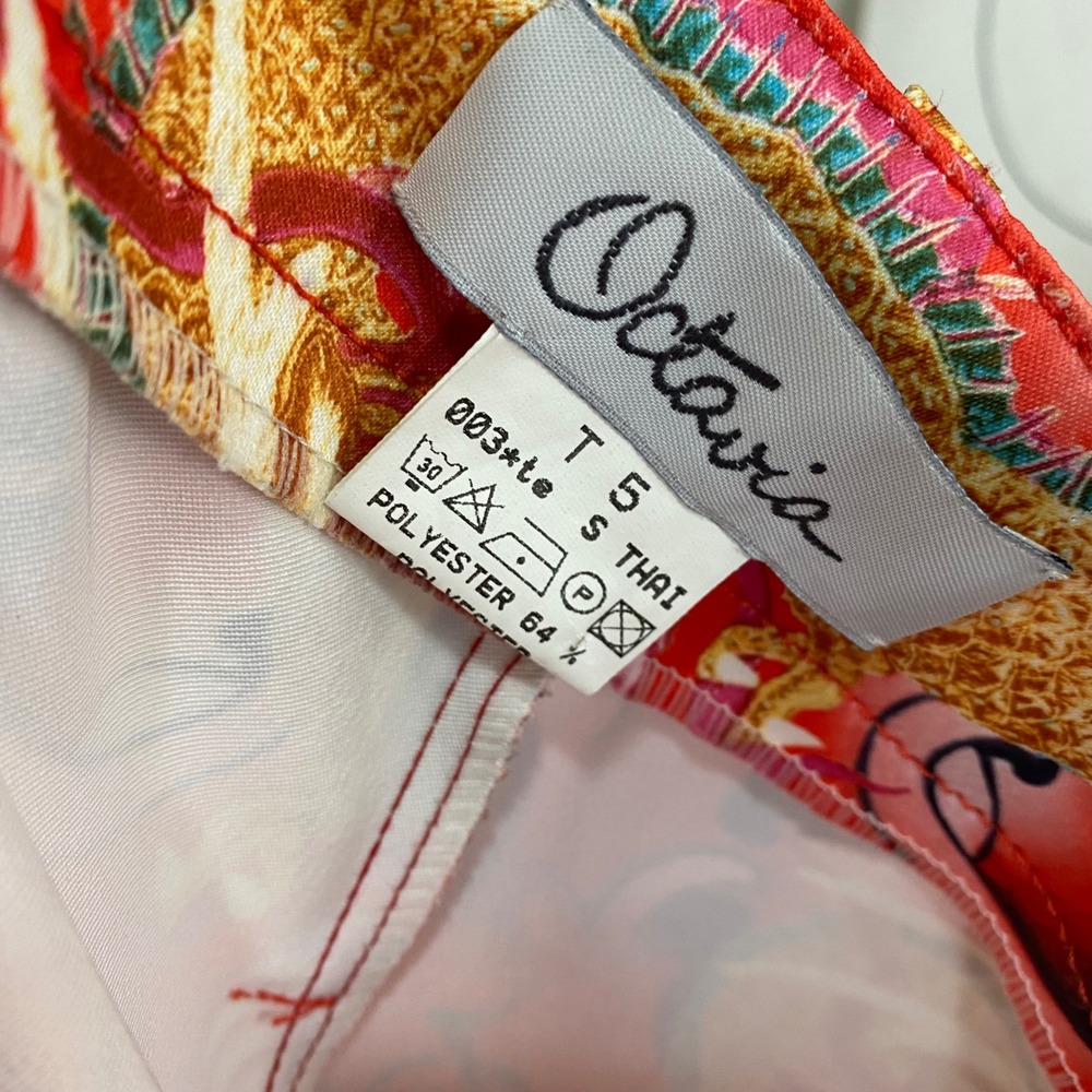 Vintage Octavia Oscar De La Renta Red Dragon Print Flare Leg Pants Women's L 33 - Picture 3 of 10